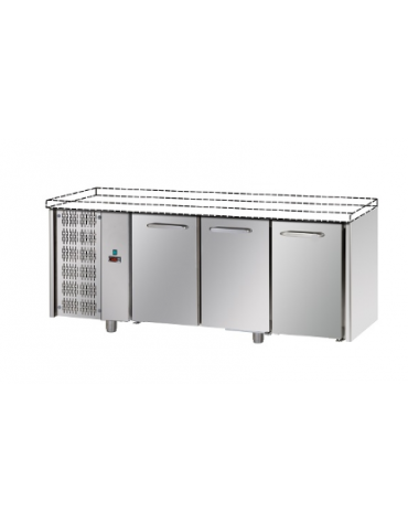 Tavolo Refrigerato GN 1/1 con 3 porte, gruppo motore a sinistra, senza piano di lavoro cm 187x70x80h