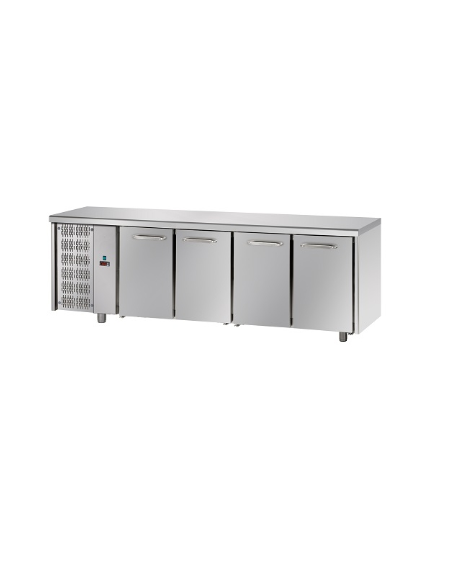 Tavolo Refrigerato GN 1/1 con 4 porte e gruppo motore a sinistra cm 232x70x85h