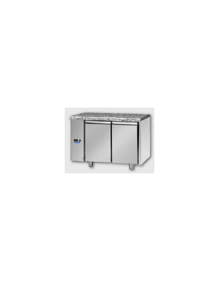 Tavolo Refrigerato 2 porte e piano di lavoro in Granito per unità frigorifera remota a sx cm 121x70x85h