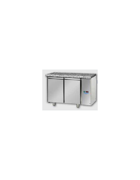 Tav. Refrigerato GN 1/1 con 2 porte e piano di lavoro in Granito, predisposto per unità frigorifera remota a destra cm 121x70x85