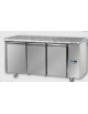 Tavolo Refrigerato GN 1/1 con 3 porte e piano di lavoro in Granito, predisposto per unità frigorifera remota cm 166x70x85h