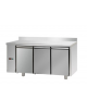 Tavolo Refrigerato, 3 porte , con alzatina, predisposto per unità frigorifera remota a sinistra cm 165x70x95h
