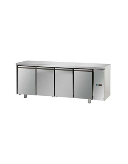 Tavolo Refrigerato GN 1/1 con 4 porte, predisposto per unità frigorifera remota cm 210x70x85h Tavolo Refrigerato GN 1/1 con 4 porte, predisposto per unità frigorifera remota cm 210x70x85h