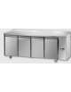 Tavolo Refrigerato, 4 porte, con alzatina 100 mm, predisposto per unità frigorifera remota cm 210x70x95h