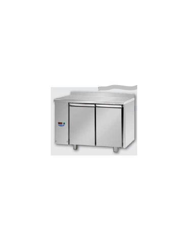Tavolo Refrigerato 2 porte con alzatina per unità frigorifera remota a bassa temperatua a sx cm 120x71,5x95h