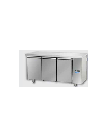 Tavolo Refrigerato GN 1/1 con 3 porte predisposto per unità frigorifera remota a bassa temperatura cm 165x71,5x85h