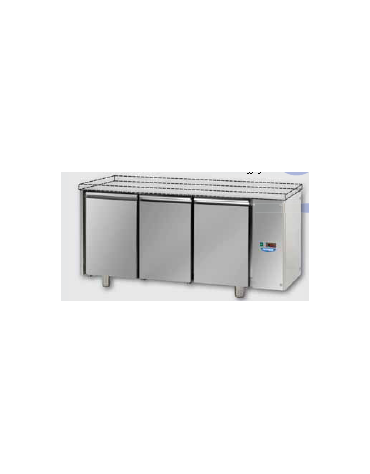 Tav Refrigerato, 3 porte, senza p. di lavoro, predisposto per unità frigorifera remota a bassa temp. cm 165x71,5x80h
