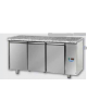 Tavolo Refrigerato 3 porte, piano di lavoro in Granito predisposto per unità frigorifera remota a bassa temp. cm 166x71,5x85h