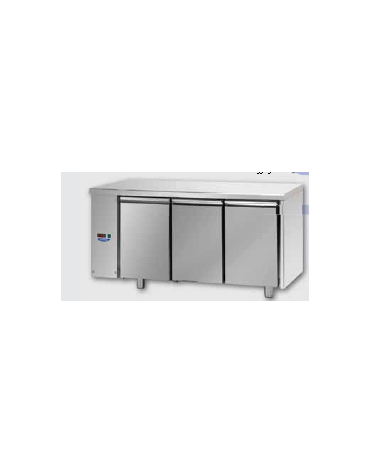 Tavolo Refrigerato GN 1/1 con 3 porte predisposto per unità frigorifera remota a bassa temperatura a sinistra cm 165x71,5x85h