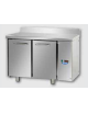 Tavolo Refrigerato 2 porte con alzatina predisposto per unità frigorifera remota cm 120x70x95h