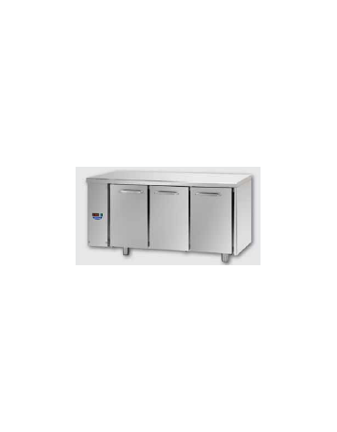 Tavolo Refrigerato GN 1/1 con 3 porte predisposto per unità frigorifera remota a sinistra cm 165x70x85h