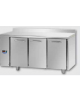 Tavolo Refrigerato, 3 porte, con alzatina 100 mm, predisposto per unità frigorifera remota a sx cm 165x70x95h