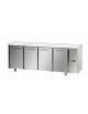 Tavolo Refrigerato GN 1/1 con 4 porte, senza piano di lavoro, predisposto per unità frigorifera remota cm 210x70x80h