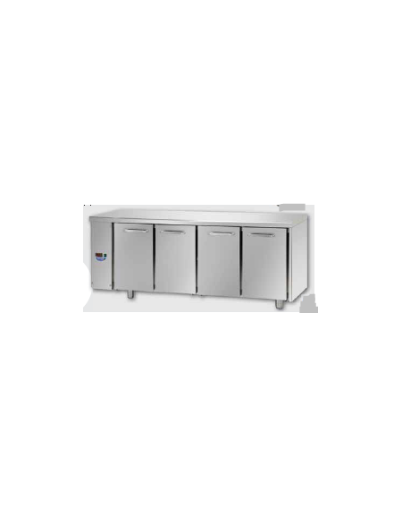Tavolo Refrigerato GN 1/1 con 4 porte predisposto per unità frigorifera remota a sinistra cm 210x70x85h Tavolo Refrigerato GN 1/1 con 4 porte predisposto per unità frigorifera remota a sinistra cm 210x70x85h