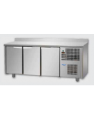 Tavolo Refrigerato a temperatura normale con 3 porte e piano in Acciaio Inox con alzatina 100 mm, cm 191x60x95h