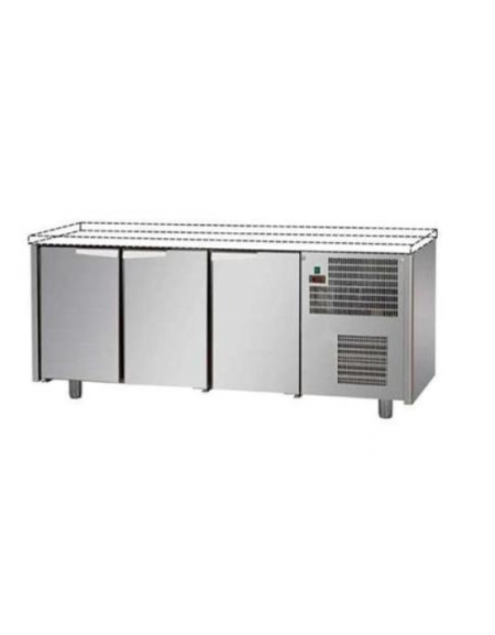 Tavolo Refrigerato a temperatura normale TN +2°+8°C con 3 porte senza piano di lavoro cm 191x59x82/89h