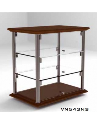 Vetrina neutra da banco per brioches cm 54x35x55h - N° 3 Piani espositivi - Montanti in argento/alluminio
