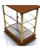 Vetrina neutra da banco per brioches cm 74x35x55h - N° 3 Piani espositivi - Montanti in bronzo/oro