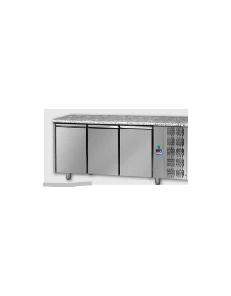 Tav Refrigerato Pasticceria 600x400 a temp. normale, 3 p. e p. di lavoro in Granito cm 215x80x85H