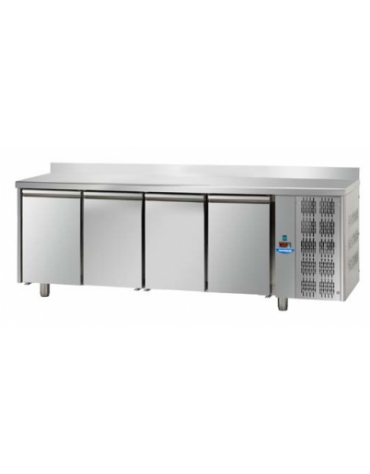 Tavolo Refrigerato Pasticceria 600x400 temp. normale 4 porte c/alzatina cm 270x80x95H