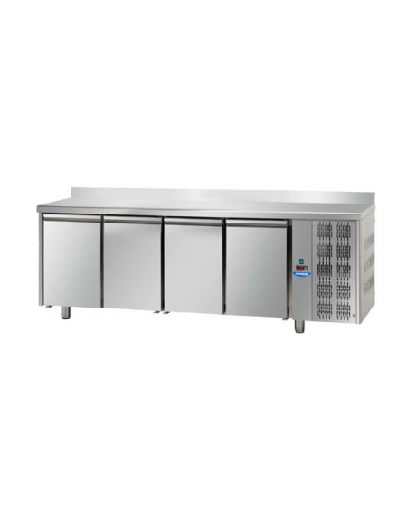 Tavolo Refrigerato Pasticceria 600x400 temp. normale 4 porte c/alzatina cm 270x80x95H