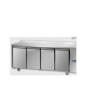 Tavolo Refrrigerato Pasticceria 4 porte c/alzatina per unità frigorifera remota cm 248x80x95H