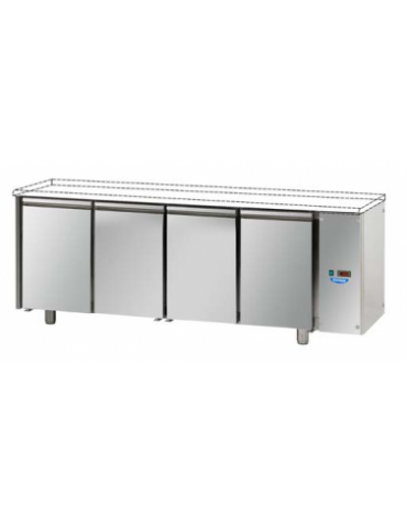 Tavolo Refrigerato Pasticceria 4 porte senza piano di lavoro - Motore esterno - cm 248x80x80H