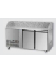 Tavolo Refrigerato Pizza GN 1/1 con 2 porte, gruppo motore a sinistra e piano in granito CM 161x75x103H