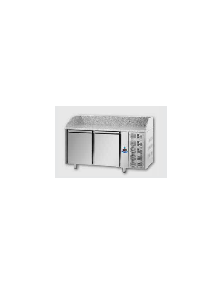 Tavolo Refrigerato Pizza 600x400 con 2 porte e piano in granito CM 161x80x103H