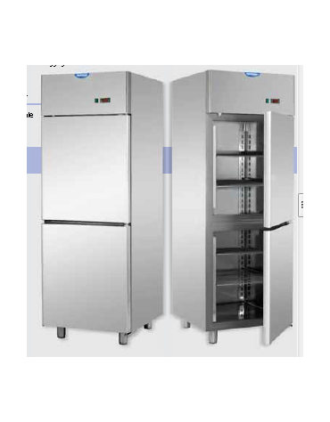 Armadio Refrigerato 600 in Acciaio Inox predisposto x unità frig. rem. a temp. normale, cm 71x70x203h