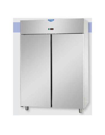 Armadio Refrigerato 1200 monoblocco in Acciaio Inox a temperatura normale con 2 porte cm 142x70x203h