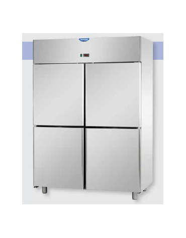 Armadio Refrigerato 1200 monoblocco in Acciaio Inox a temperatura normale con 4 sportelli cm 142x70x203h