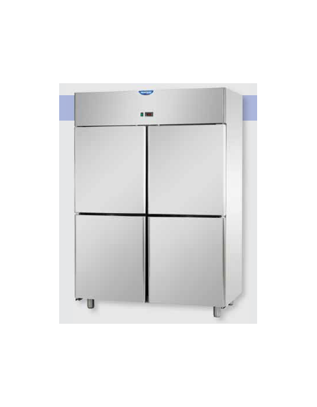 Armadio Refrigerato 1200 monoblocco in Acciaio Inox a temperatura normale con 4 sportelli cm 142x70x203h