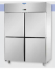 Armadio Refrigerato Lt 1200 monoblocco in Acciaio Inox a bassa temperatura con 4 sportelli cm 142x70x203h