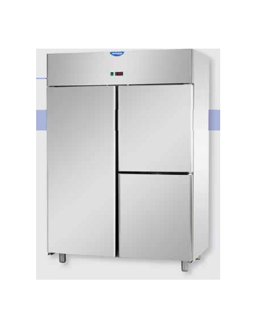 Armadio Refrigerato 1200 Inox predisposto x unità frig. rem a temp. normale 1 porta e 2 sportelli cm 142x70x203h