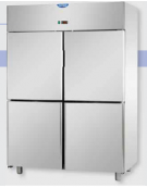 Armadio Refrigerato Lt 1200 Inox predisposto per unità frigorifera remota a bassa temperatura 4 sportelli cm 142x70x203h
