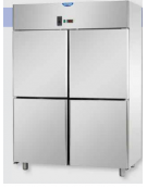 Armadio statico Lt 1200 in Acciaio Inox - temperatura 0 °C/ +10°Ccon 4 sportelli - cm 142x70x203h