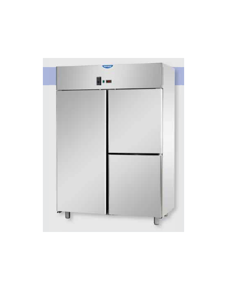 Armadio statico 1200 in Acciaio Inox a temperatura normale con 1 porta e 2 sportelli cm 142x70x203h