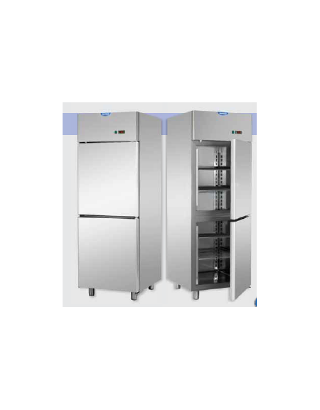 Armadio Refrigerato GN 2/1 monoblocco in Acciaio Inox a temperatura normale con 2 sportelli cm 71x80x203h