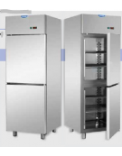 Armadio Refrigerato in Acciaio Inox predisposto per unità frigorifera remota TN , N° 2 sportelli cm 71x80x203h