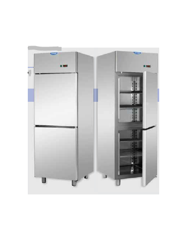 Armadio Refrigerato in Acciaio Inox predisposto x unità frig. rem. a temp. normale, 2 sportelli cm 71x80x203h