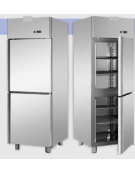 Armadio Refrigerato 600x400 monoblocco in Acciaio Inox a bassa temperatura per Pasticceria con 2 sportelli cm 71x80x203h