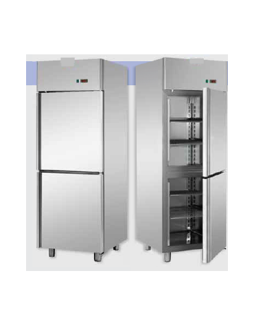 Armadio Refrigerato 600x400 monoblocco in Acciaio Inox a bassa temperatura per Pasticceria con 2 sportelli cm 71x80x203h