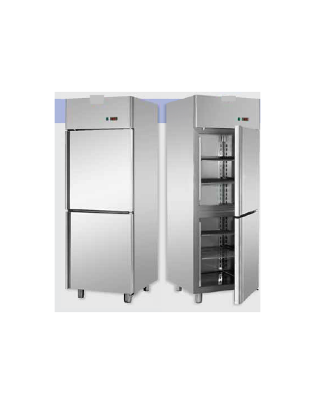 Armadio Refrigerato 600x400 monoblocco in Acciaio Inox a bassa temperatura per Pasticceria con 2 sportelli cm 71x80x203h