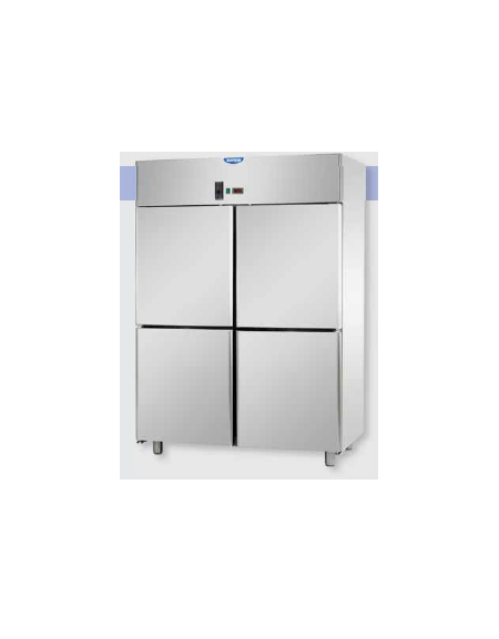 Armadio statico GN 2/1 in Acciaio Inox a temperatura normale con 4 sportelli e allestimento Carne cm 142x80x203h