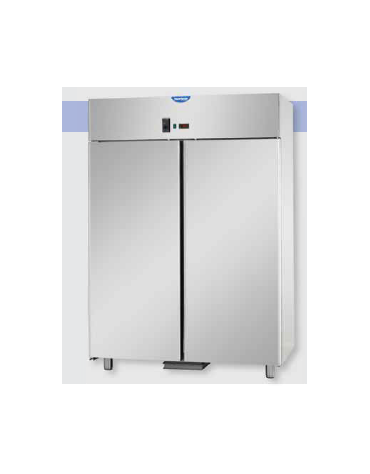 Armadio Refrigerato GN 2/1 monoblocco in Acciaio Inox a temperatura normale per Pesce con 2 porte cm 142x80x203h