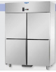 Armadio Refrigerato GN 2/1 monoblocco in Acciaio Inox a temperatura normale per Pesce con 4 sportelli cm 142x80x203h