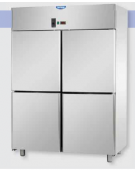 Armadio Refrigerato 600x400 monoblocco in Acciaio Inox a temperatura normale per Pasticceria con 4 sportelli cm 142x80x203h