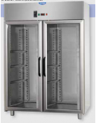 Armadio Refrigerato 600x400 monoblocco, a temp. normale per Pasticceria, 2 porte in vetro, Neon, cm 142x80x203h