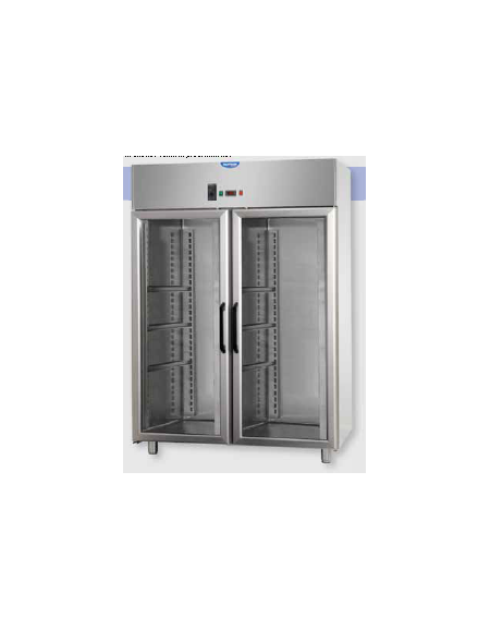 Armadio Refrigerato 600x400 monoblocco, a temp. normale per Pasticceria, 2 porte in vetro, Neon, cm 142x80x203h